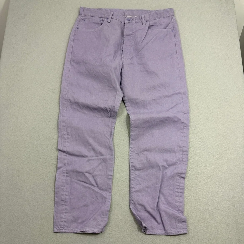 Levis 501xx Original Straight Fit Twill Jeans Mens 40x32 Purple Denim Button Fly